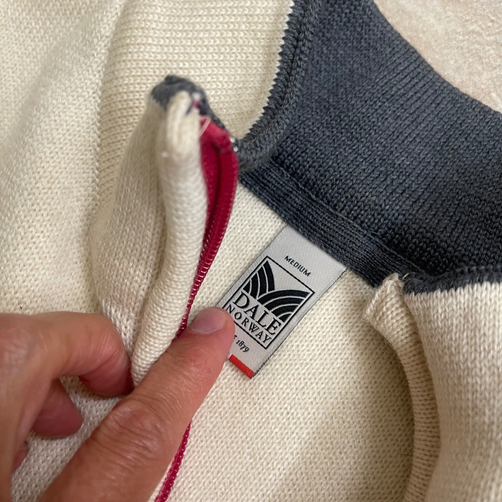 Dale Of Norway Women's St. Moritz Merino Wool Fair Isle Quarter Zip Sweater M - Picture 8 of 8